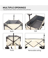 Streamdale Furniture Large Dog Bike Trailer for Pets up to 85 lbs with Mesh Doors and Sunroof