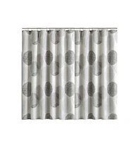 Home Outfitters Aqua/Silver Microfiber Printed Shower Curtain 72''W x 72"L, for Bathrooms, Modern/Contemporary