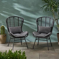 Streamdale Furniture Modern Rattan Chair With Water-Resistant Cushions