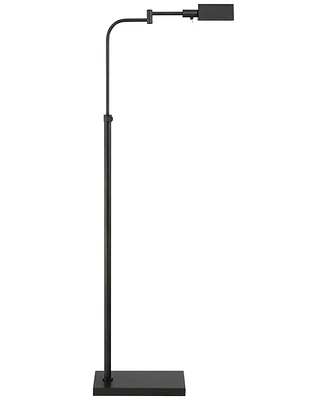 Possini Euro Design Keegan Traditional Pharmacy Floor Lamp Standing 54" Tall Dark Bronze Brown Adjustable Swing Arm Metal Tent Shade Decor for Living