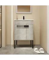 24" Bathroom Vanity, Freestanding or Floating Optional