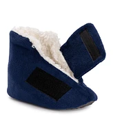 Muk Luks Men's Softones By Adjustable Shearling Bootie Slippers, Navy, M (9-10.5)