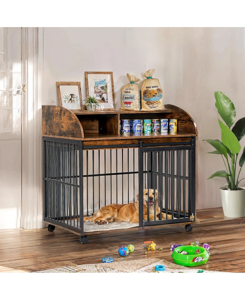 Simplie Fun Elegant Dog Crate Cozy Haven & Stylish Home Decor, Up to 70 Lbs