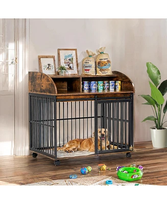 Streamdale Furniture Elegant Dog Crate Cozy Haven & Stylish Home Decor, Up to 70 Lbs