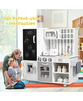 Sugift Wooden Kitchen Pretend Play Kitchen with Simulated Sound