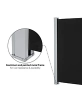 120x63 In Retractable Side Awning Outdoor Water Repellent Screen Privacy Divider