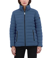 Nautica Women's Faux-Fur-Trim Hooded Packable Puffer Coat