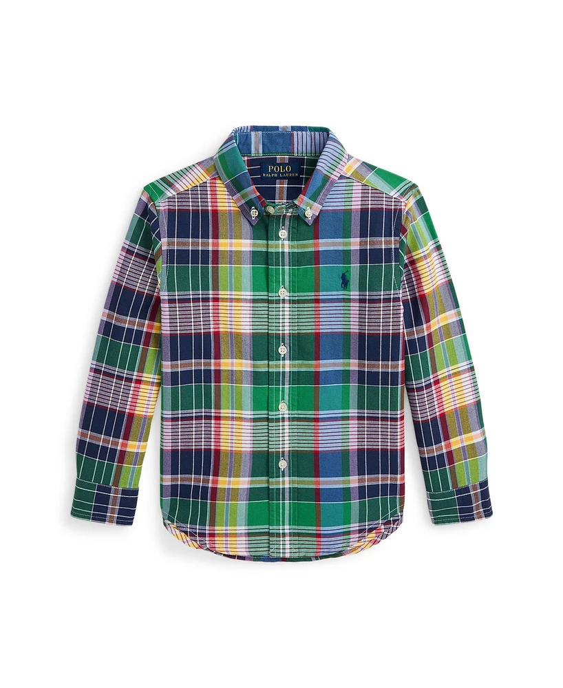 Polo Ralph Lauren Toddler and Little Boys Plaid Cotton Oxford Shirt