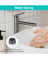 Aquaterior 2 Pack Bathroom Vessel Sink Faucet Single Handle/Hole 8" Tall Vanity Mixer Tap Grey