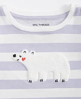 Epic Threads Toddler Girls Striped Polar Bear Long-Sleeve T-Shirt, Created for Macy's