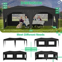 10x20 Pop-Up Canopy Tent with Uv Protection, Adjustable Height, and Accessories