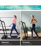 Yescom 1100W Folding Electric Treadmill Portable Power Motorized Machine Running Gym Fitness Black
