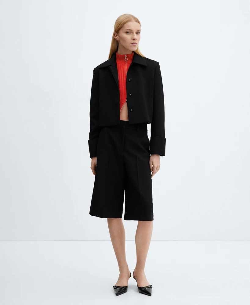 Mango Women's Cropped Suit Jacket