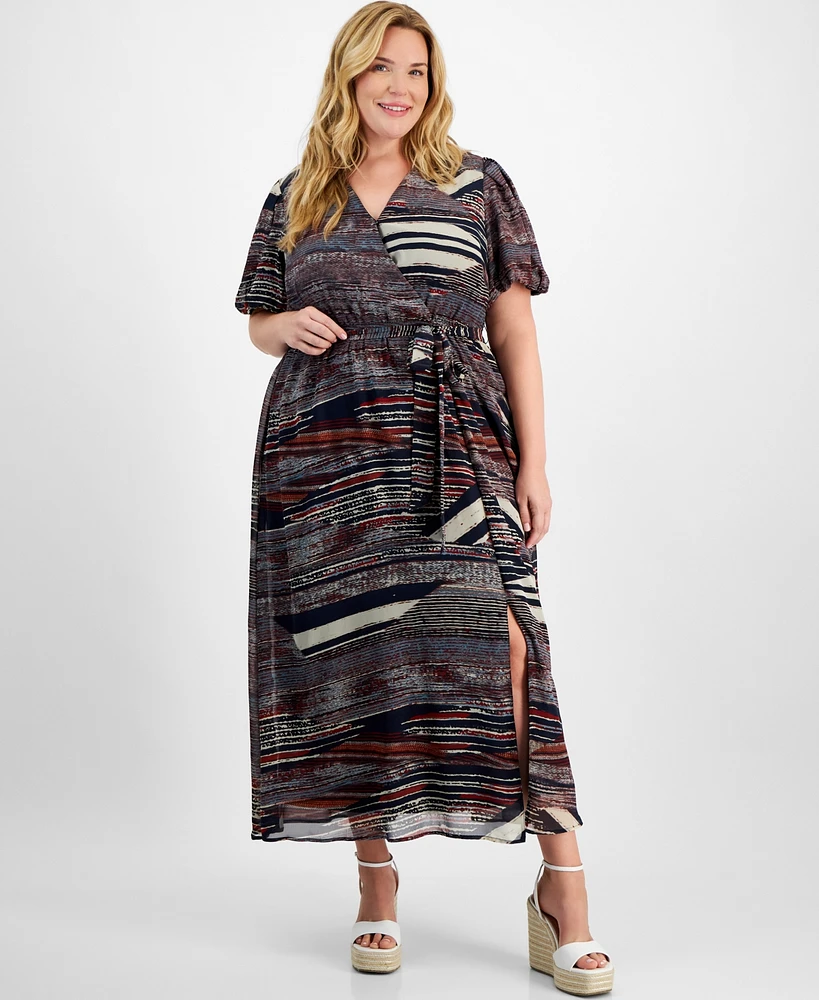 Robbie Bee Plus Surplice Maxi Dress