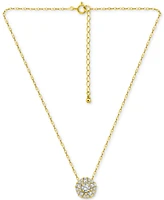 Giani Bernini Cubic Zirconia Round & Baguette Cluster Pendant Necklace in 18k Gold-Plated Sterling Silver, 16" + 2" extender, Created for Macy's