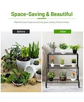 3 Tier Outdoor Metal Garden Planter Holder Shelf