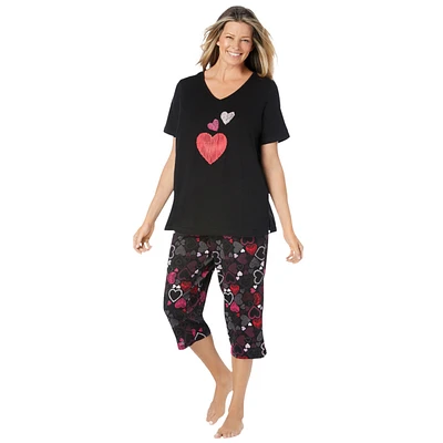 Dreams & Co. Women's 2-Piece Capri Pj Set