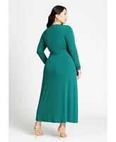 Eloquii Plus Button Detail Midi Dress