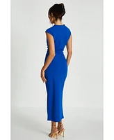 Quiz Women's Scuba Crepe Maxi Dress With Wrap Button Detail