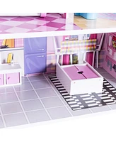 28 Inch Pink Dollhouse with Furniture