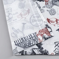 Kate Aurora Rooster Toile Complete 3 Pc CafA Kitchen Curtain Tier And Valance Set - 56 in. W x 36 L, Blue