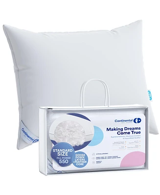 Continental Bedding Down Feather Down Pillows Standard Size Pack of 1 - Hotel Pillow Style