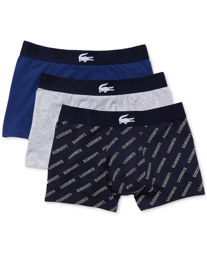 Lacoste Men's 3-Pack Regular-Fit Stretch Trunk Underwear