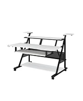 Simplie Fun Willow Music Desk, White & Black Finish Of