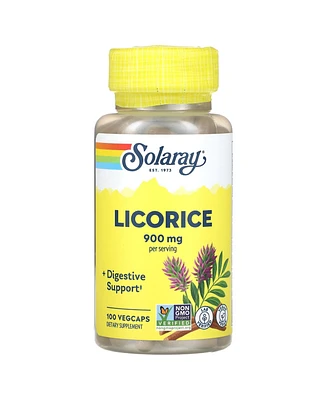 Solaray Licorice 900 mg - 100 VegCaps (450 mg per Capsule) - Assorted Pre
