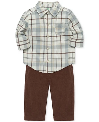 Little Me Baby Boys Plaid Shirt & Pants Set