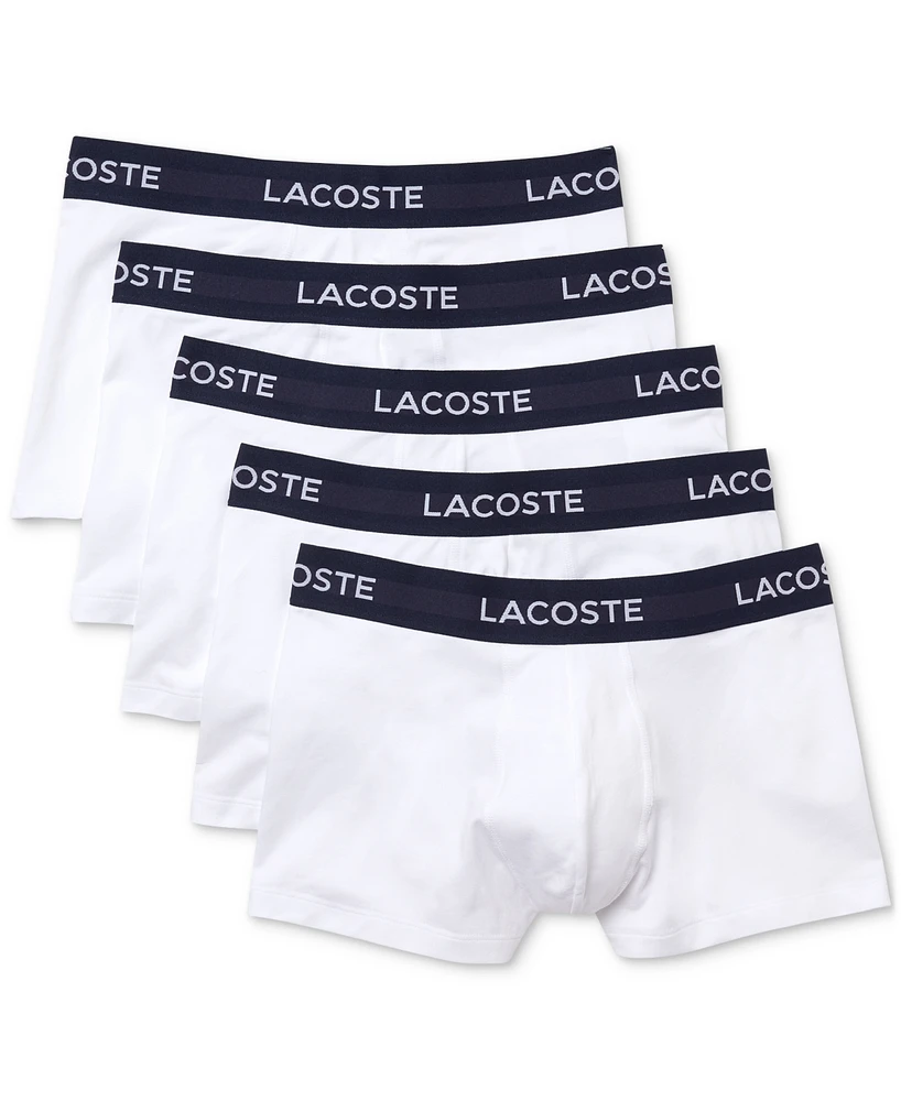 Lacoste Men's 5pk. Regular-Fit Stretch Logo Band Boxer Briefs