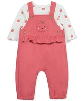 Little Me Baby Girls 2-Pc. Apples Shirt & Overalls Set