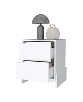 Fm Furniture Lovell Nightstand with Sturdy Base and 2-Drawers
