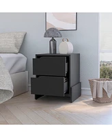 Fm Furniture Lovell Nightstand with Sturdy Base and 2-Drawers