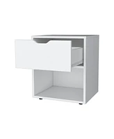 Fm Furniture Elliott Nightstand with Elegant Drawer and Open Shelf