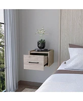 Fm Furniture Elfrida Wall-Mounted Nightstand, Sleek Single-Drawer Design with Spacious Top Shelf