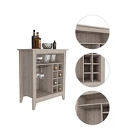 Fm Furniture Future Bar Cabinet, Six Built-in Wine Rack, One Open Drawer, One Open Shelf