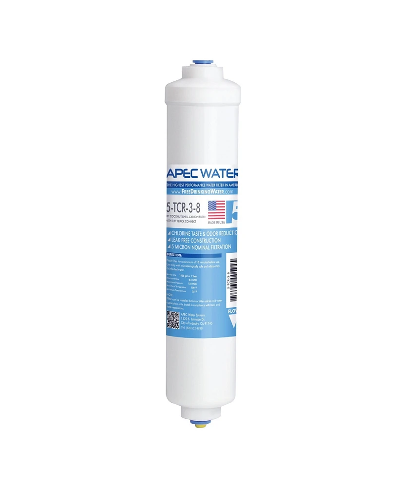 Apec Water Systems Apec Ultimate Inline Carbon Post-filter 10", with 3/8"D Tubing Output