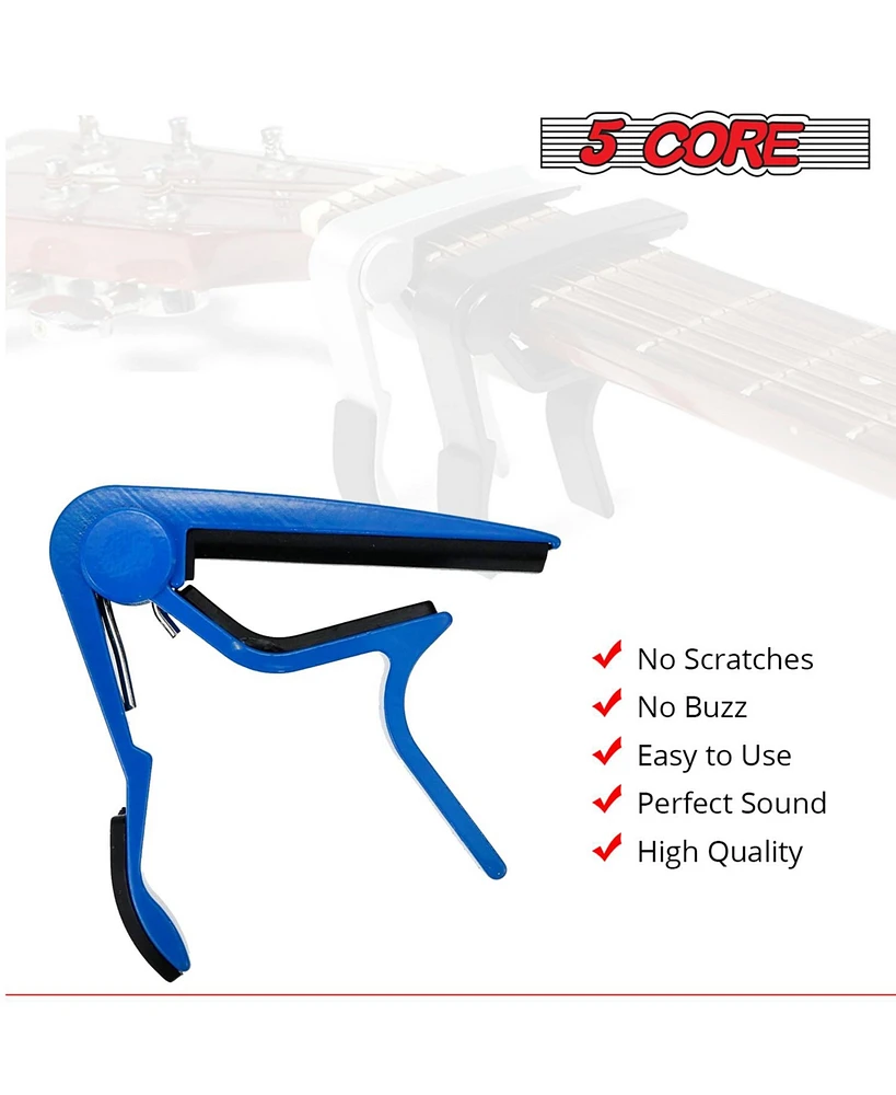 5 Core Capo Acoustic Electric Guitar 6 String Kapo Quick And Easy Adjustment Classic Clip For Banjo Mandolin Or Ukulele Capotraste Para Guitarra