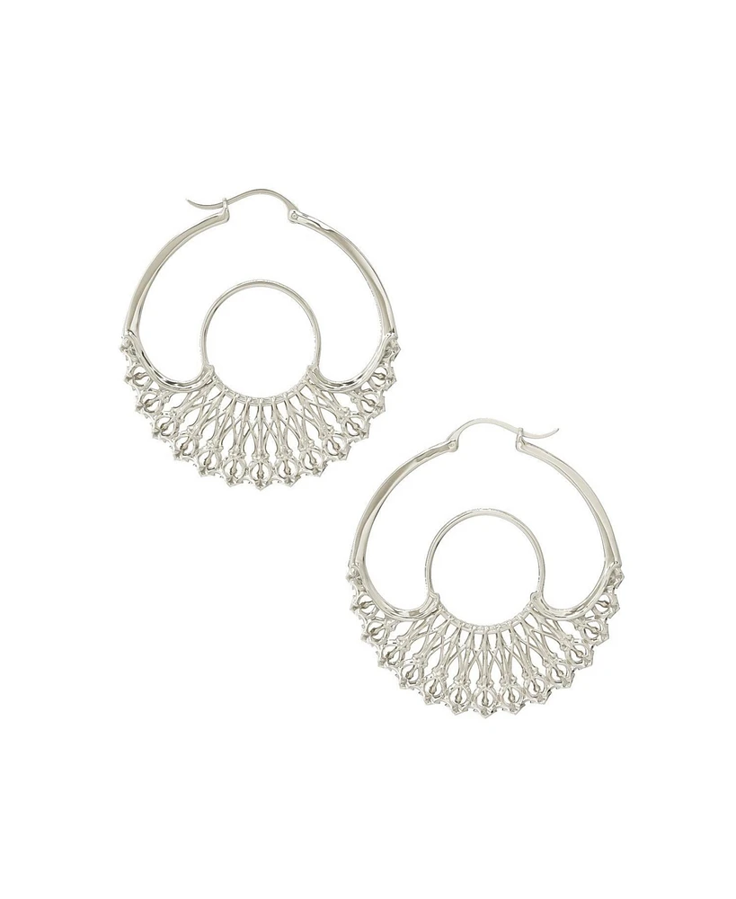 Astor & Orion Iris Hoops Silver Medium