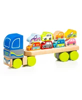 Cubika Wise Elk/Cubika Wooden Toy - Truck with Cars Lm-12 - Assorted Pre