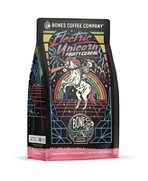 Bones Coffee Company Electric Unicorn Flavored Ground Coffee Beans Fruity Cereal With Milk Flavor | 12 oz Medium Roast Arabica Low Acid Coffee | Gourm