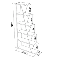 Modern 5 Tier Ladder Bookshelf Organizers, Narrow Bookshelf For Small Spaces