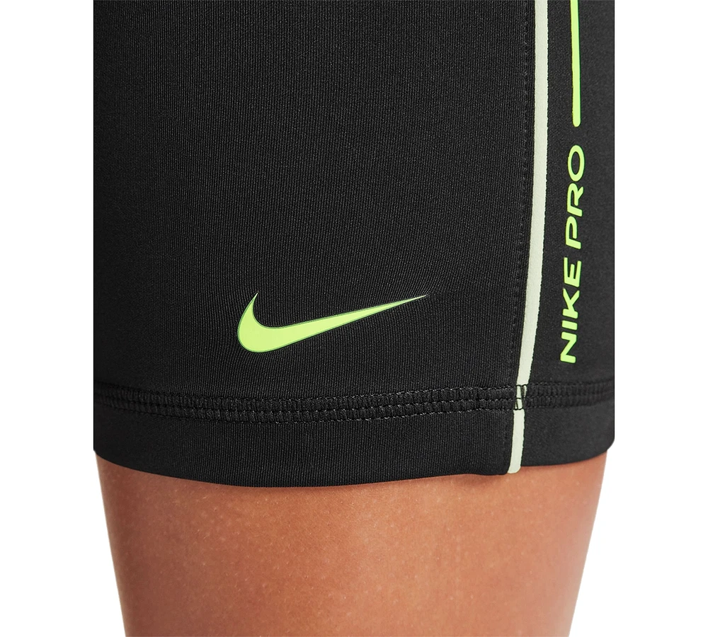 Nike Big Girls' Pro Dri-fit Logo-Waistband 3" Shorts