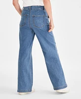 Style & Co Petite High-Rise Wide-Leg Jeans, Created for Macy's