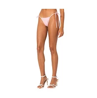 Edikted Women's Contrast Polka Dot String Bikini Bottom