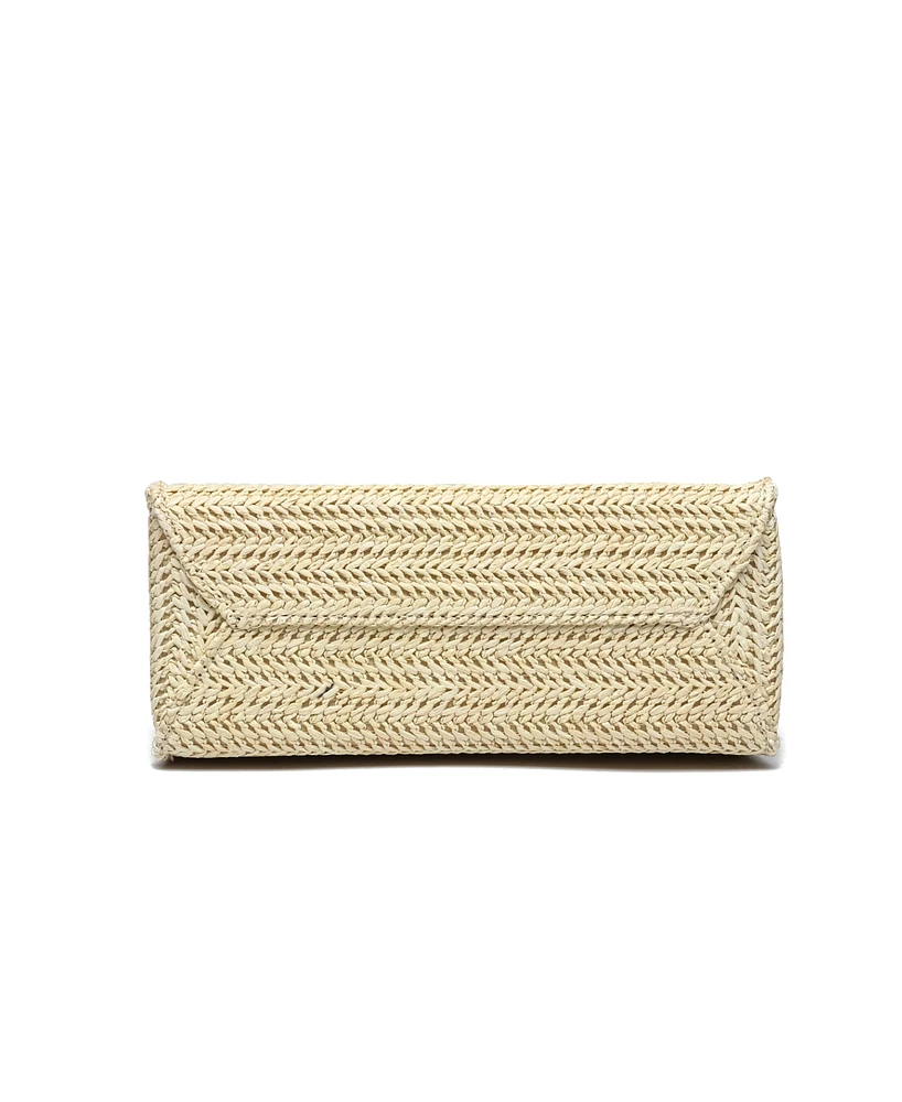 Like Dreams Sunny Straw Over Flap Crossbody Bag