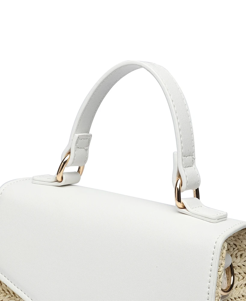 Like Dreams Sunny Straw Over Flap Crossbody Bag