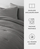 ienjoy Home Waffle Textured 2-Piece Comforter Set, Twin/Twin Xl