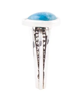 Barse Astro Genuine Blue Apatite Teardrop Sterling Silver Ring